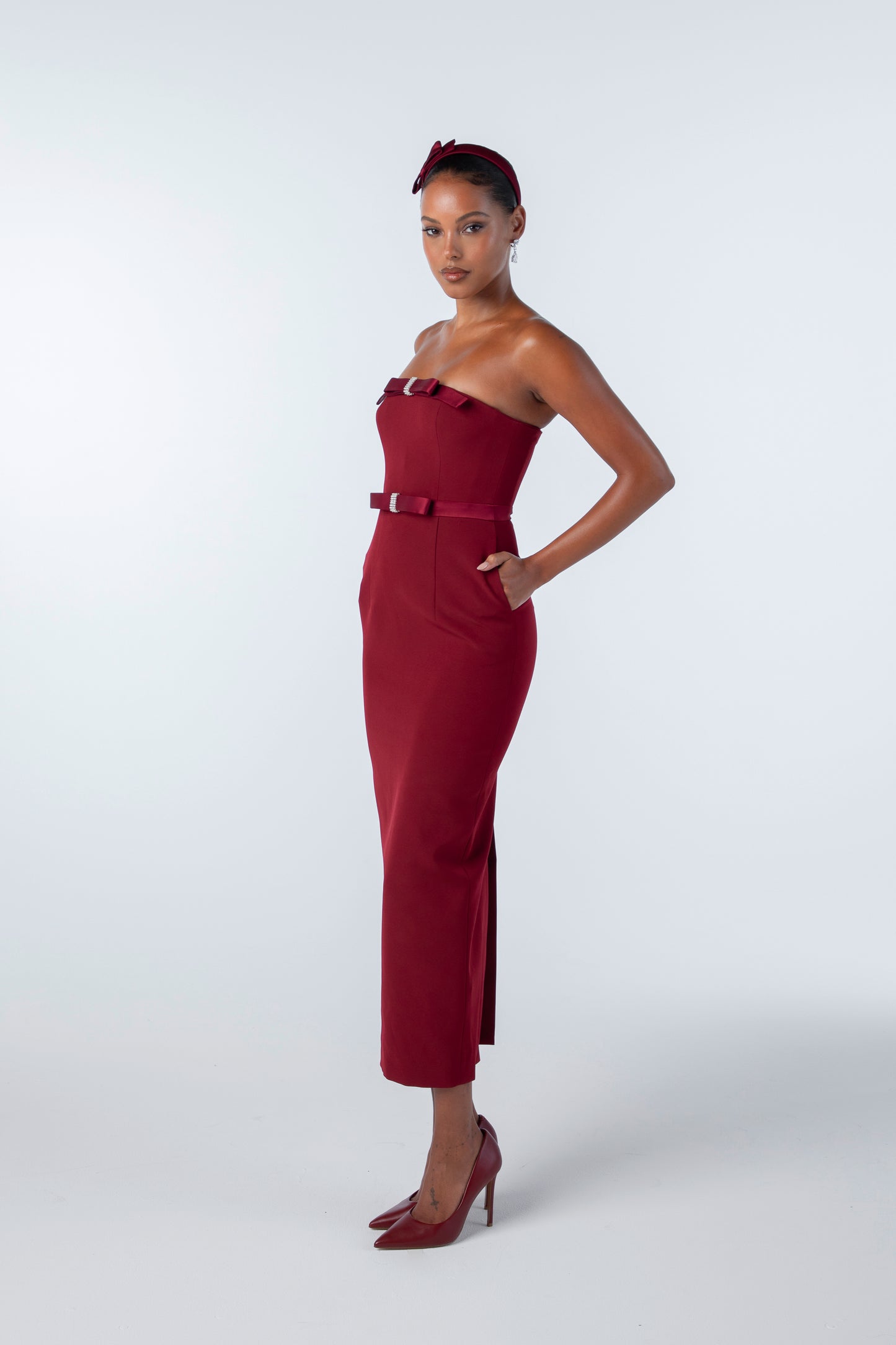 Demi Bow Dress (Red)