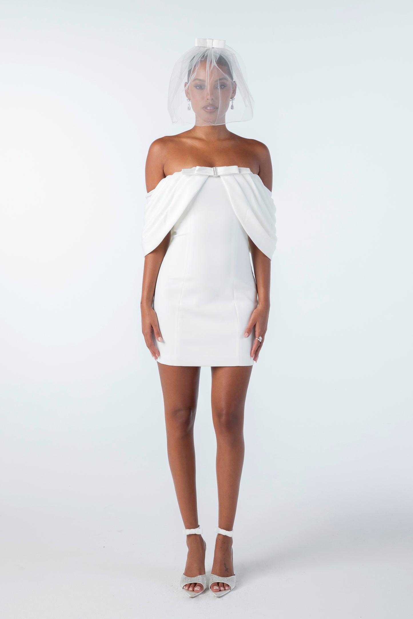 Kate Bow Dress (White)