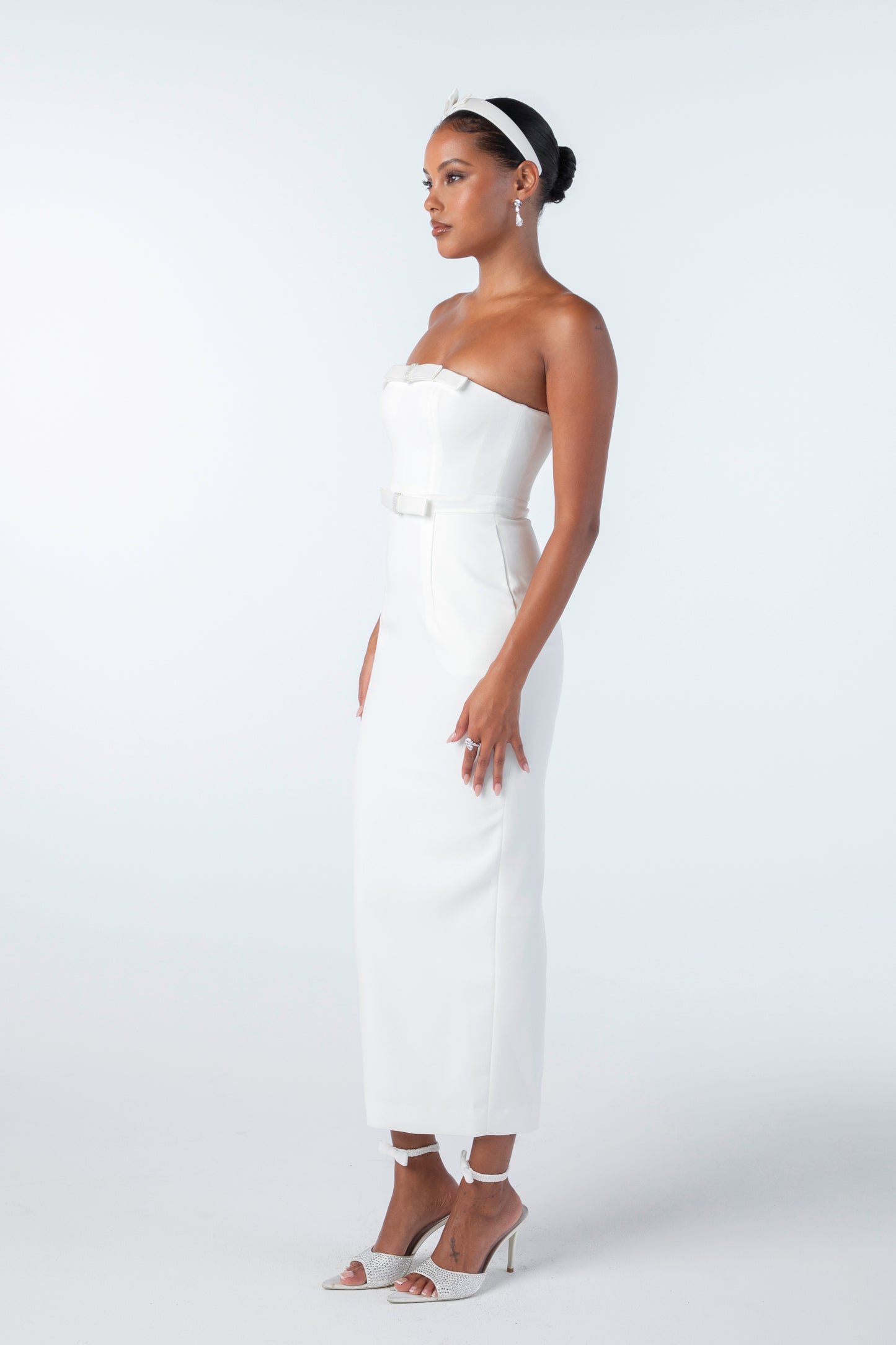 Demi Bow Dress (White)