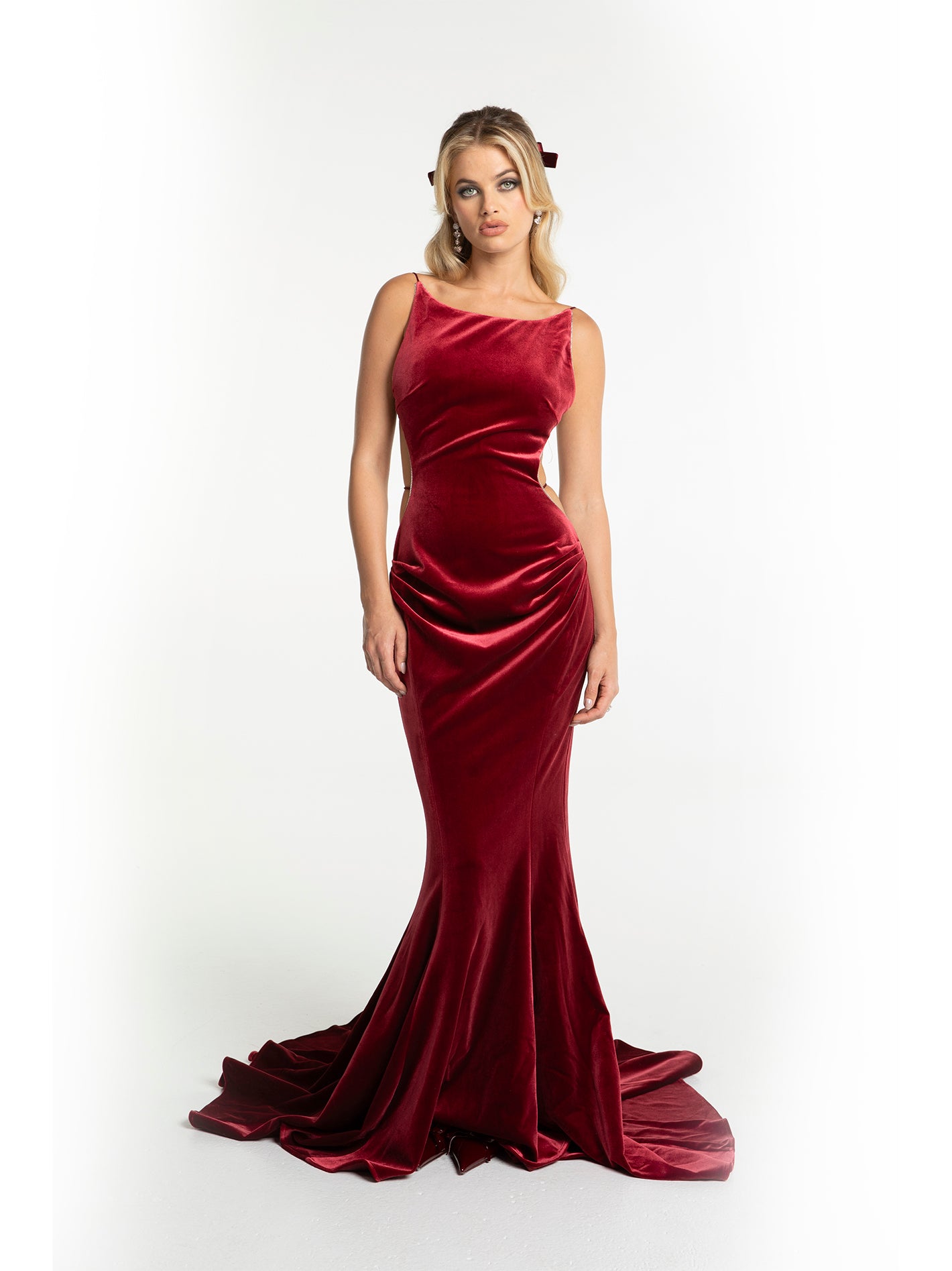 Pauline Velvet Dress (Red)