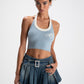 Macie Knit Halter Top (Blue) (Final Sale)