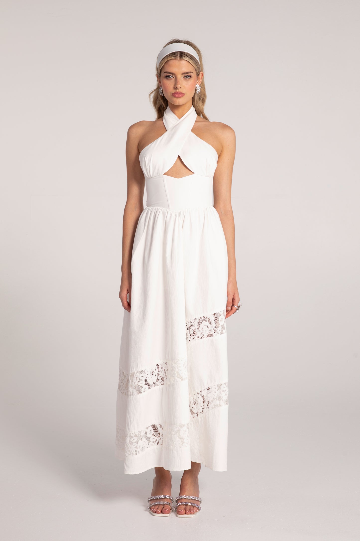 Portia Lace Dress (White)