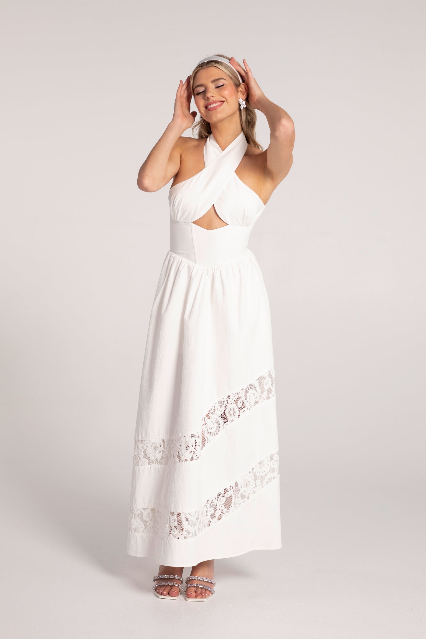 Portia Lace Dress (White)