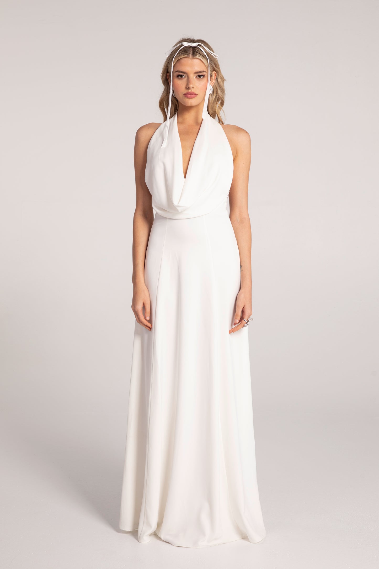 Aniya Satin Dress (White)