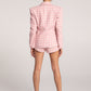 Maya Lapel Suit Jacket (Pink Checkered)