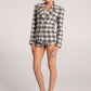 Maya Lapel Suit Jacket (Black Checkered)