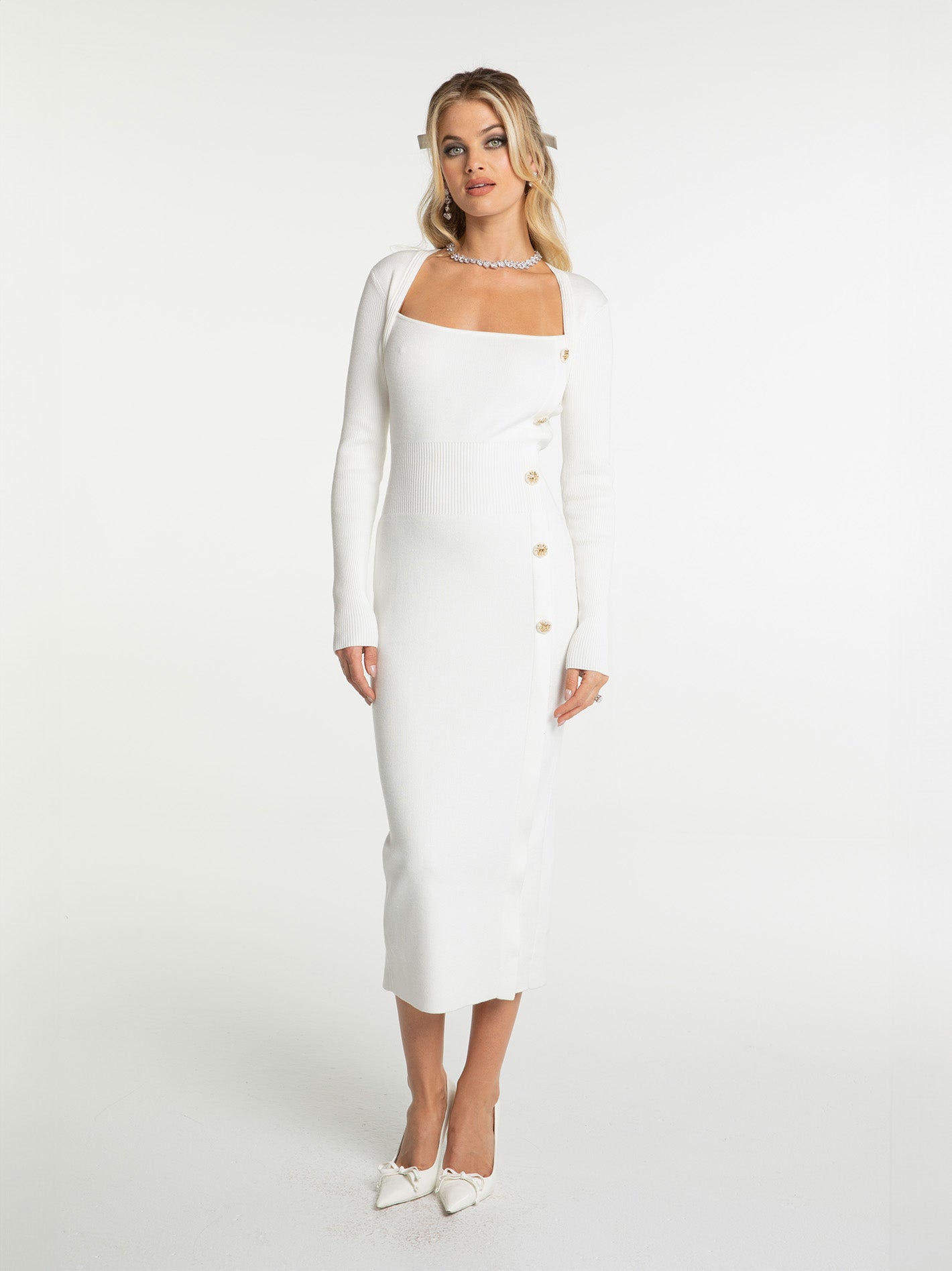 Rylee Knit Dress (White)