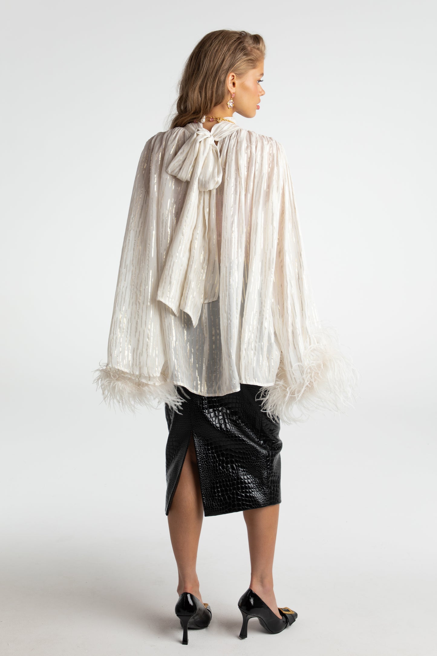 Keira Feather Top (White)