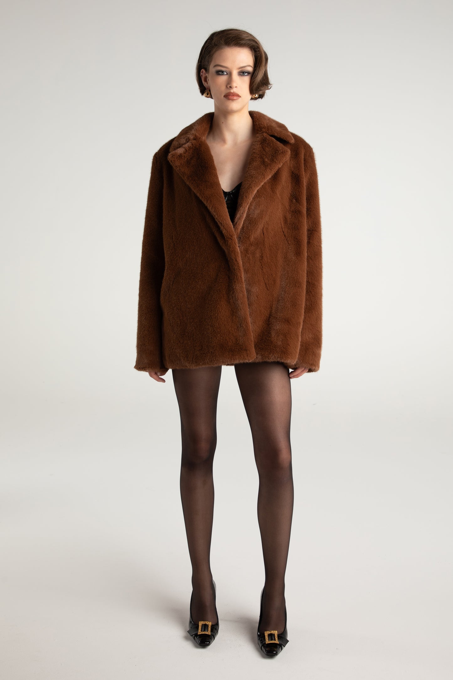 Phoebe Fur Jacket (Brown)