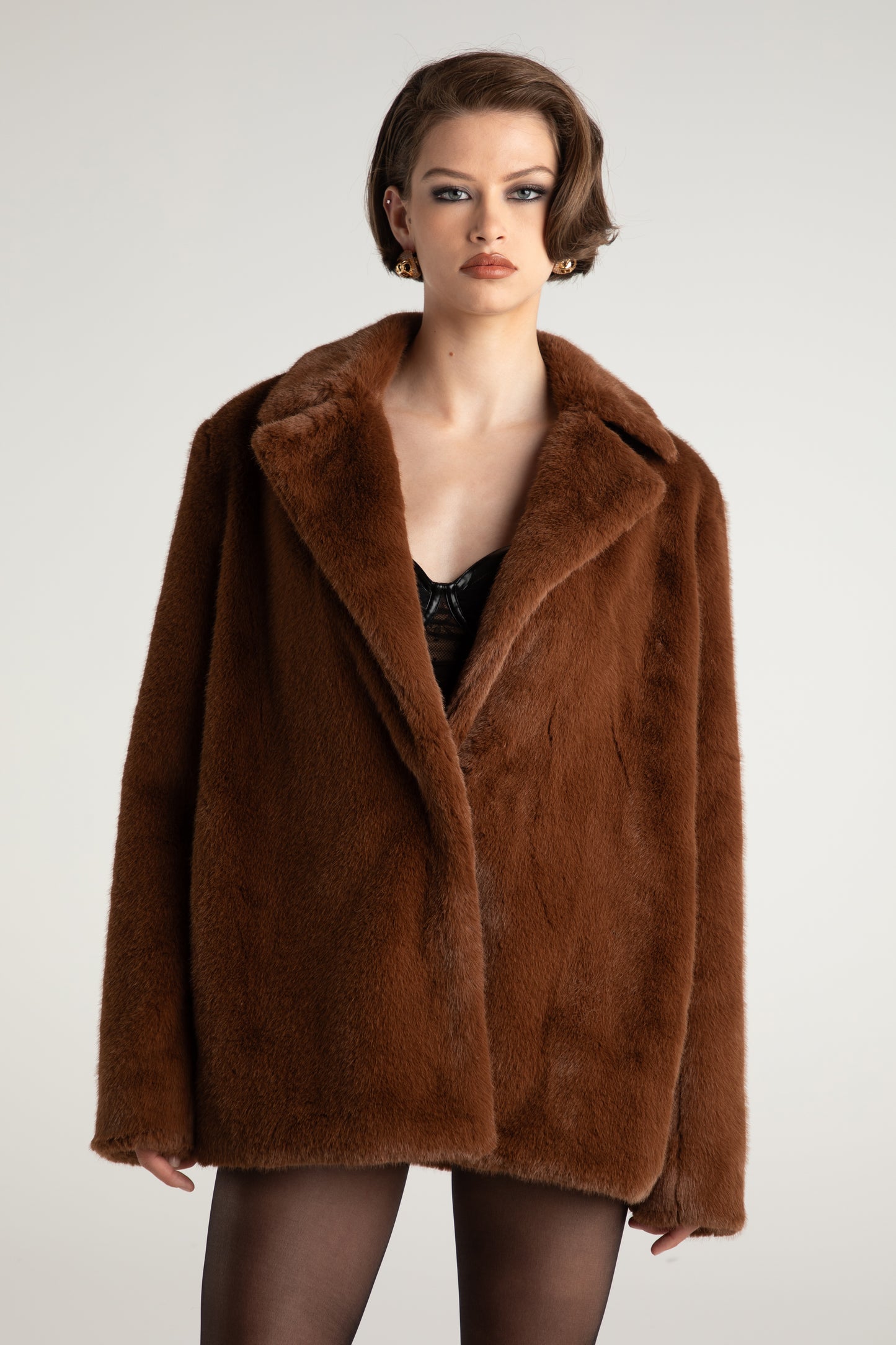 Phoebe Fur Jacket (Brown)