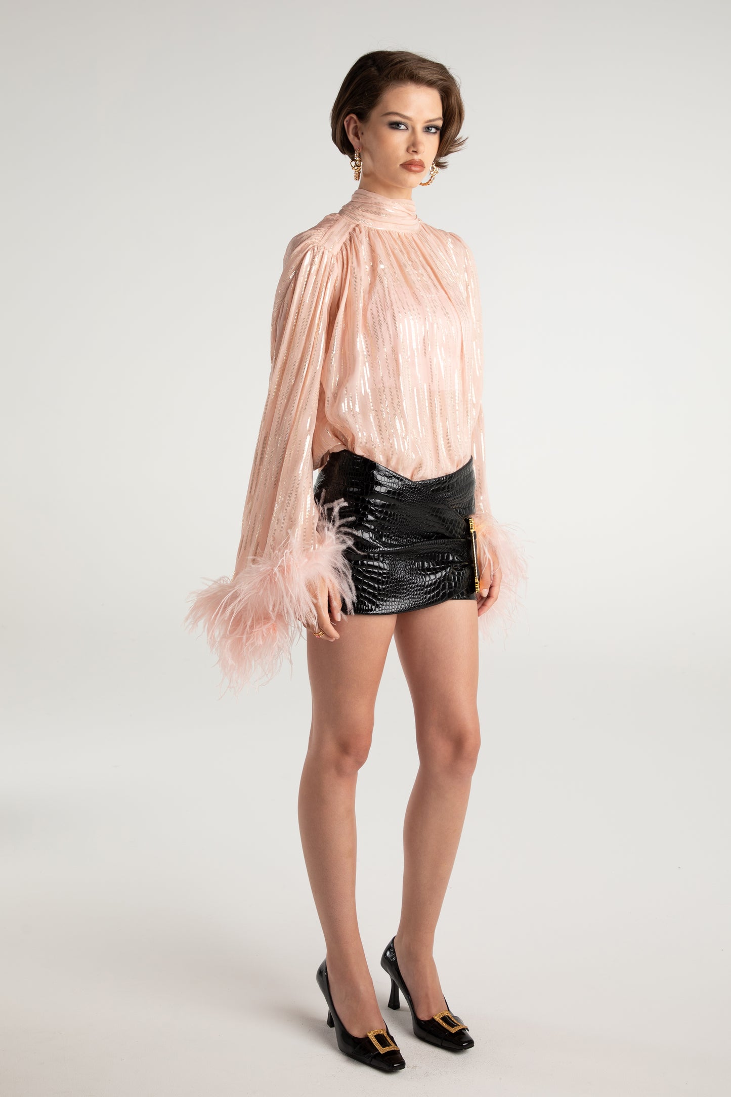 Keira Feather Top (Pink)