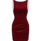 Lucia Velvet Dress (Red)