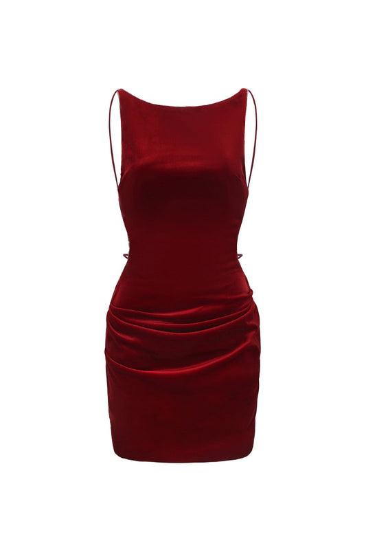 Lucia Velvet Dress (Red)