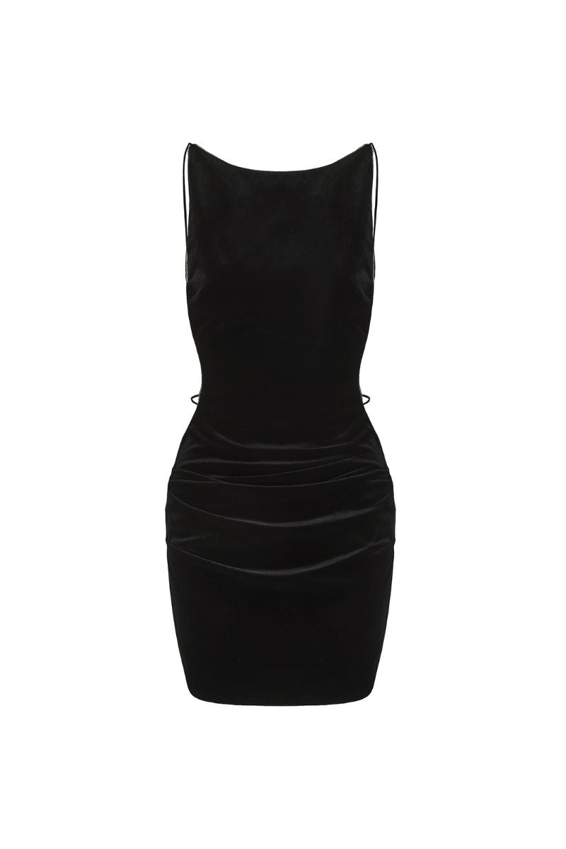 Lucia Velvet Dress (Black)