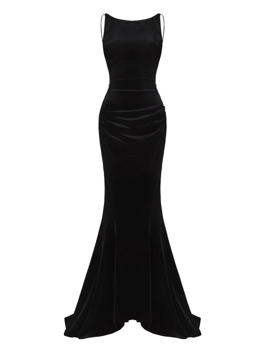 Pauline Velvet Dress (Black)