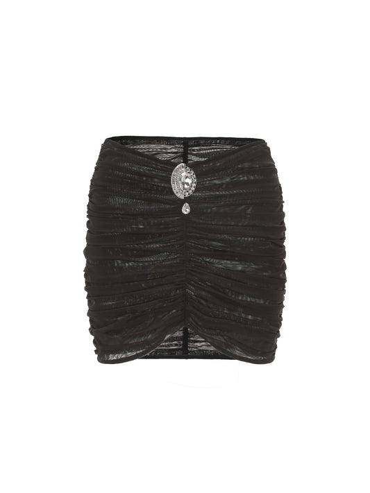 Gabrielle Mesh Skirt (Black)