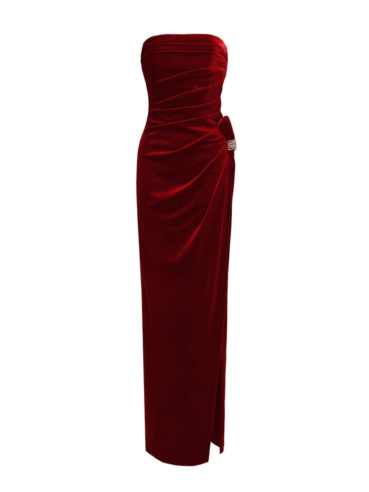 Emma Velvet Dress (Red)