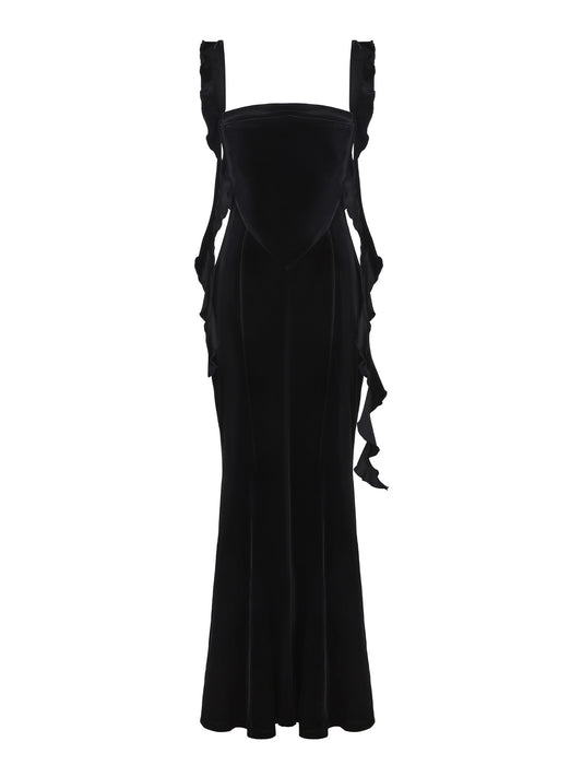 Caroline Velvet Dress (Black)