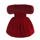 Candice Velvet Dress (Red)