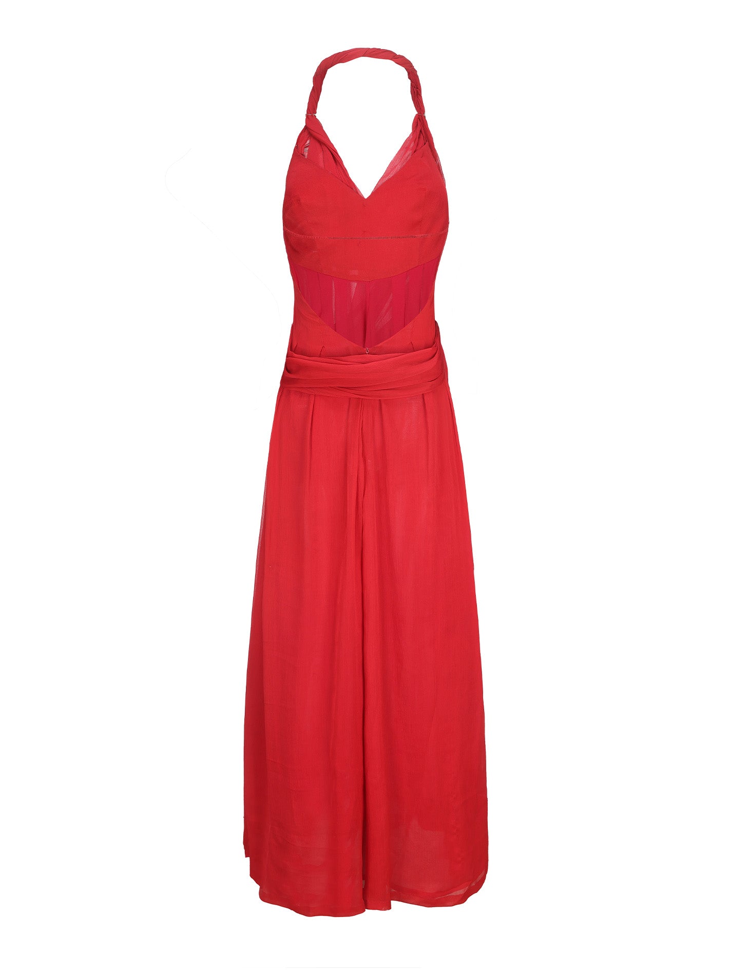 Amber Chiffon Dress (Red)