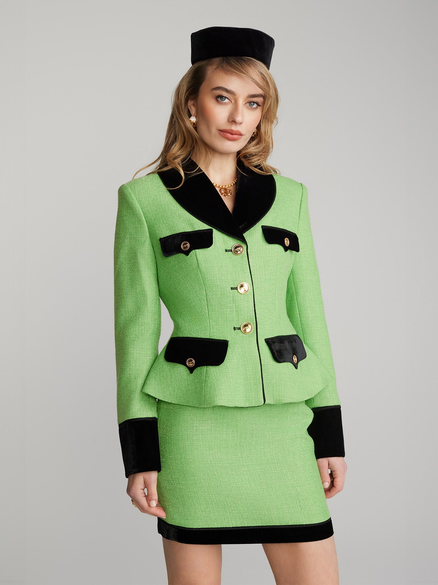 Michelle Tweed Blazer (Green)