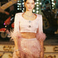 Ambre Feather Skirt (Pink)