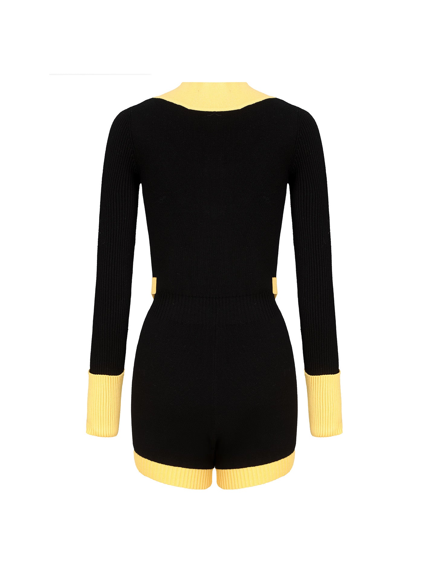 Matilda Knit Jumpsuit (Black & Yellow)