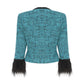 Daphne Feather Tweed Coat (Blue)