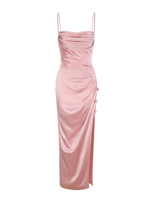 Amy Satin Dress (Pink)