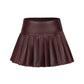 Mirabel Faux Leather Skirt (Brown)