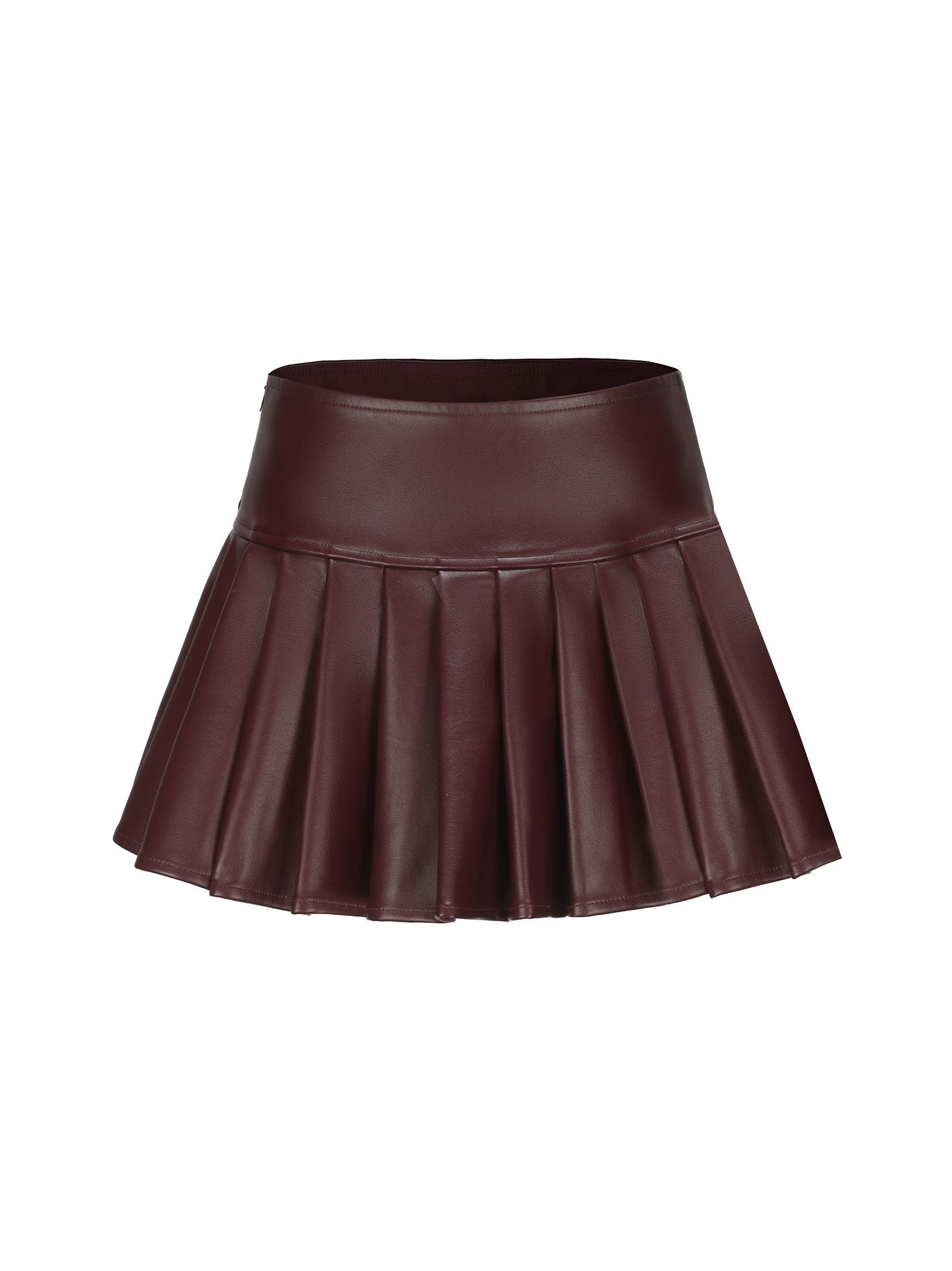 Mirabel Faux Leather Skirt (Brown)