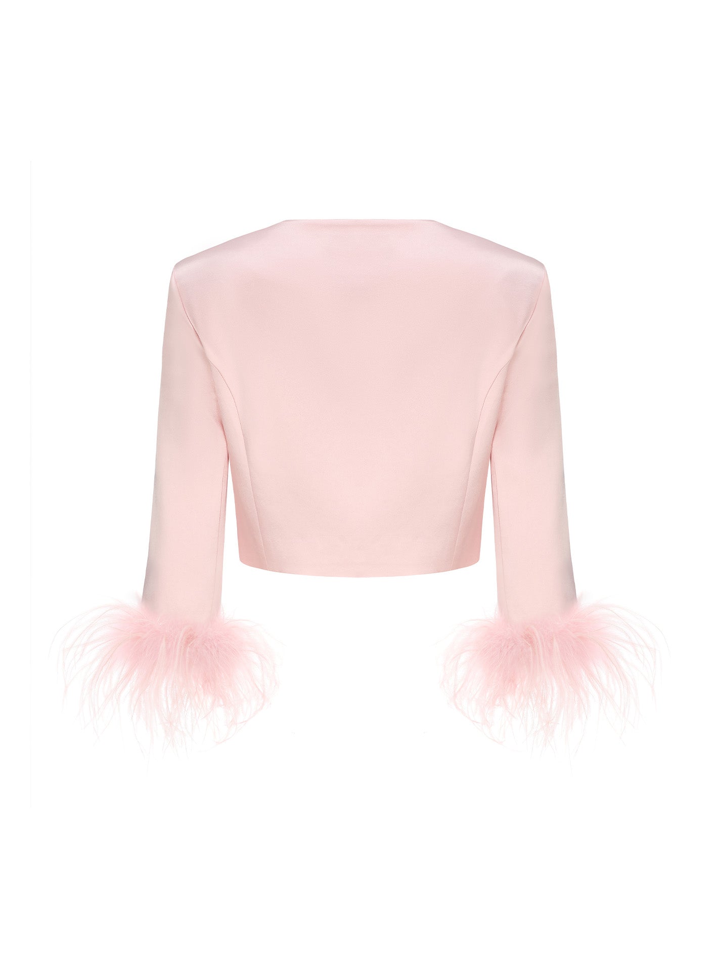 Ambre Satin Feather Top (Pink)