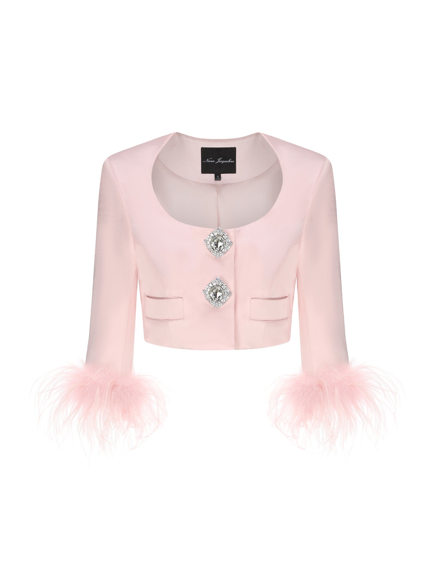 Ambre Satin Feather Top (Pink)