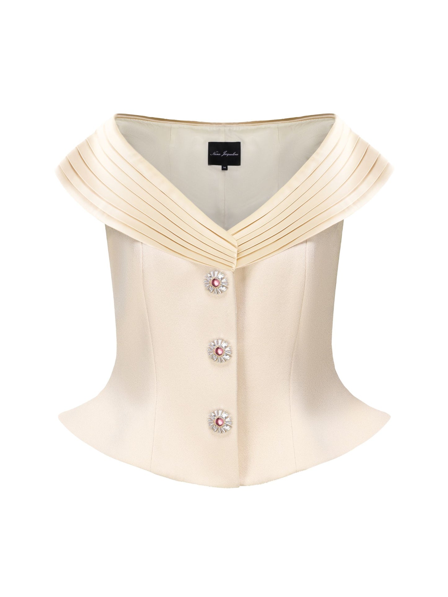 Belle Satin Top (Beige) (Final Sale)