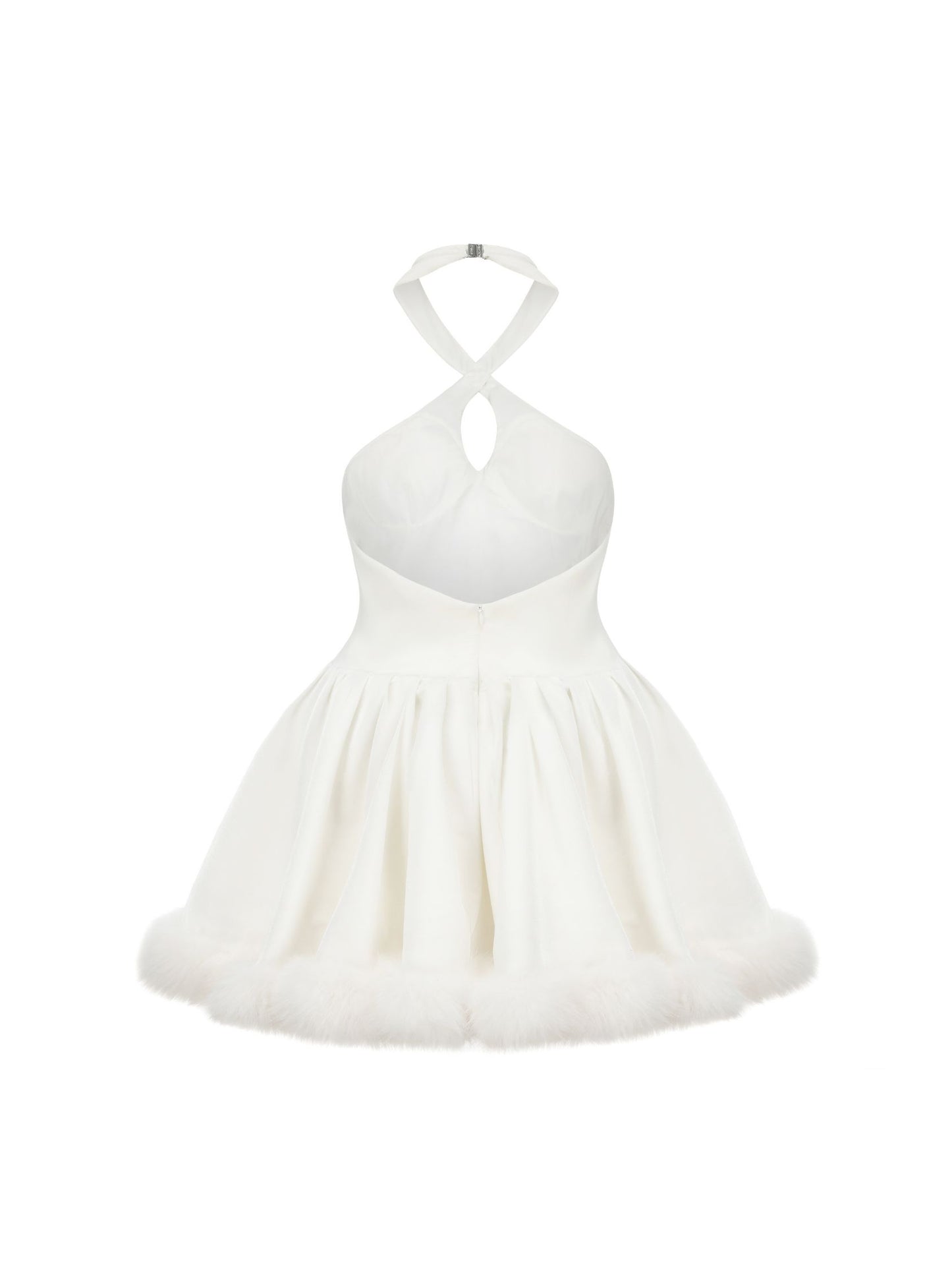 Juliet Velvet Halter Dress (White)