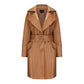 Keira Leather Trench Coat (Brown) (Final Sale)