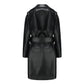 Keira Leather Trench Coat (Black) (Final Sale)