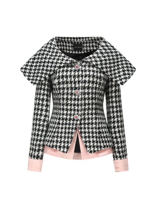 Nadia Lapel Jacket (Houndstooth) (Final Sale)