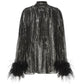 Keira Feather Top (Black) (Final Sale)