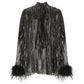 Keira Feather Top (Black) (Final Sale)