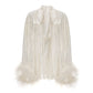 Keira Feather Top (White) (Final Sale)