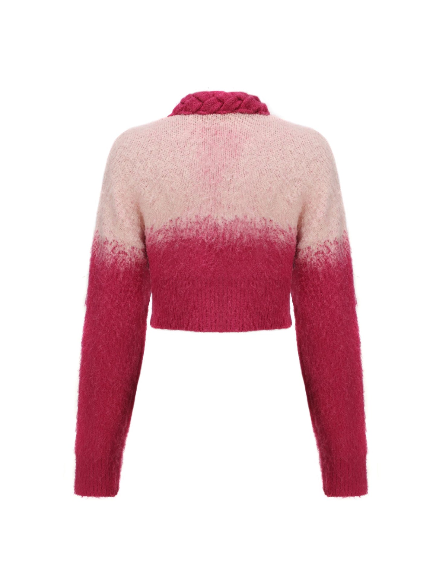 Daphne Diamond Knit Crop Cardigan (Pink) (Final Sale)