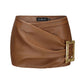 Miranda Leather Mini Skirt (Brown)