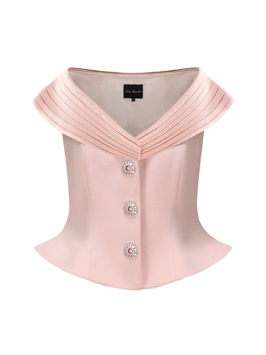 Belle Satin Top (Light Pink) (Final Sale)