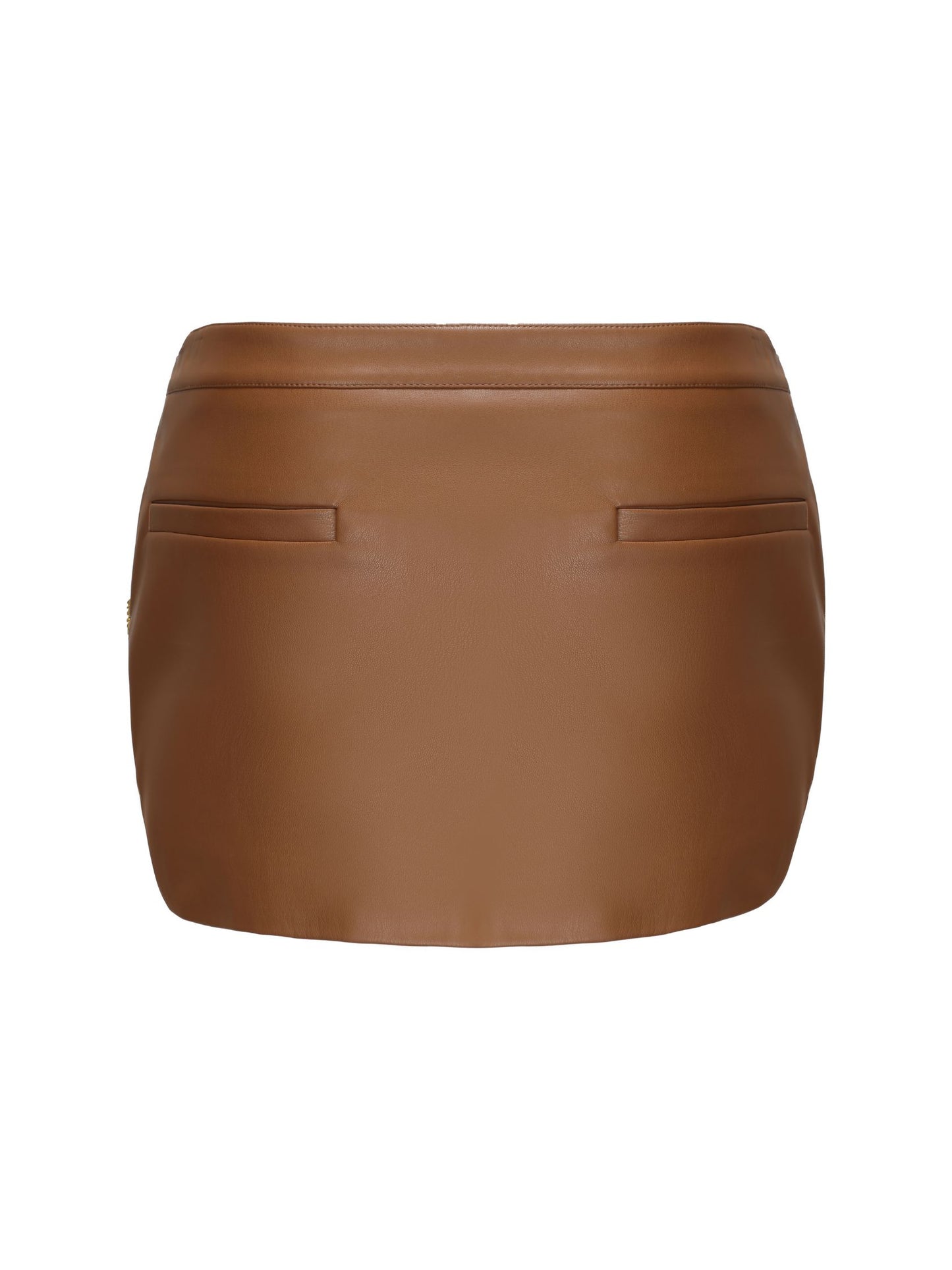 Miranda Leather Mini Skirt (Brown)