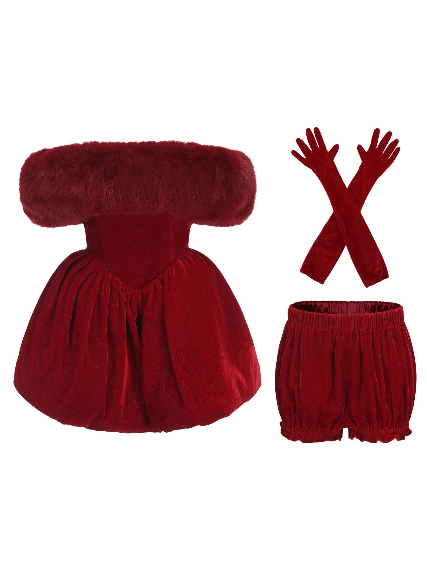 Candice Velvet Dress (Red)