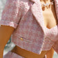 Chelsea Tweed Skirt Set  (Pink) (Final Sale)