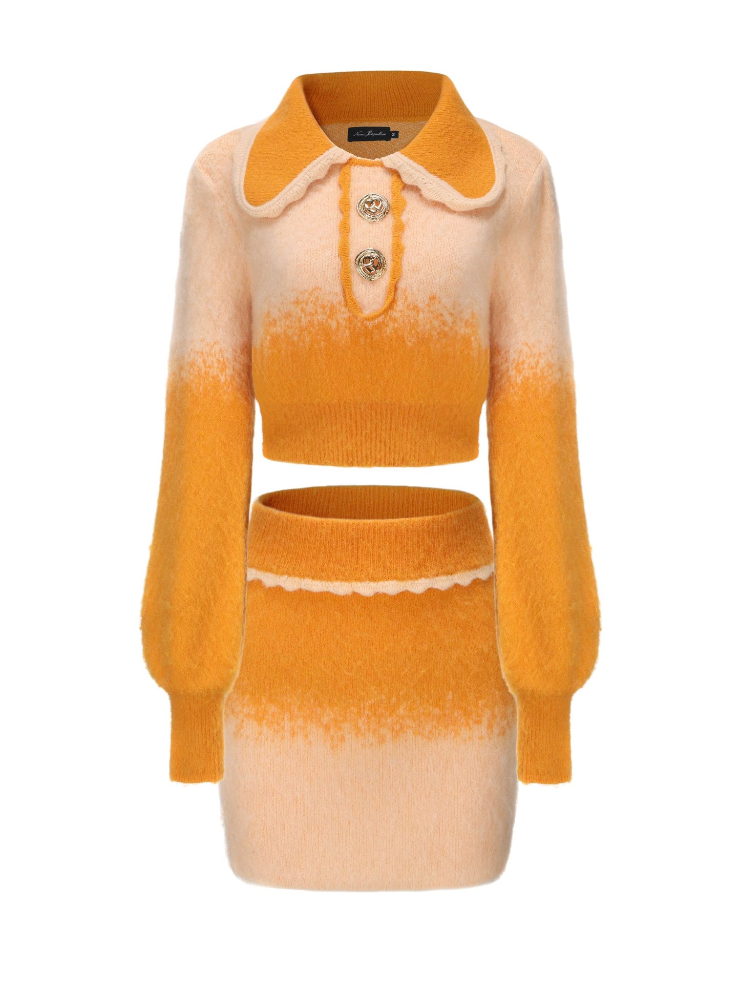 Emily Knit Cardigan Set (Orange) (Final Sale)