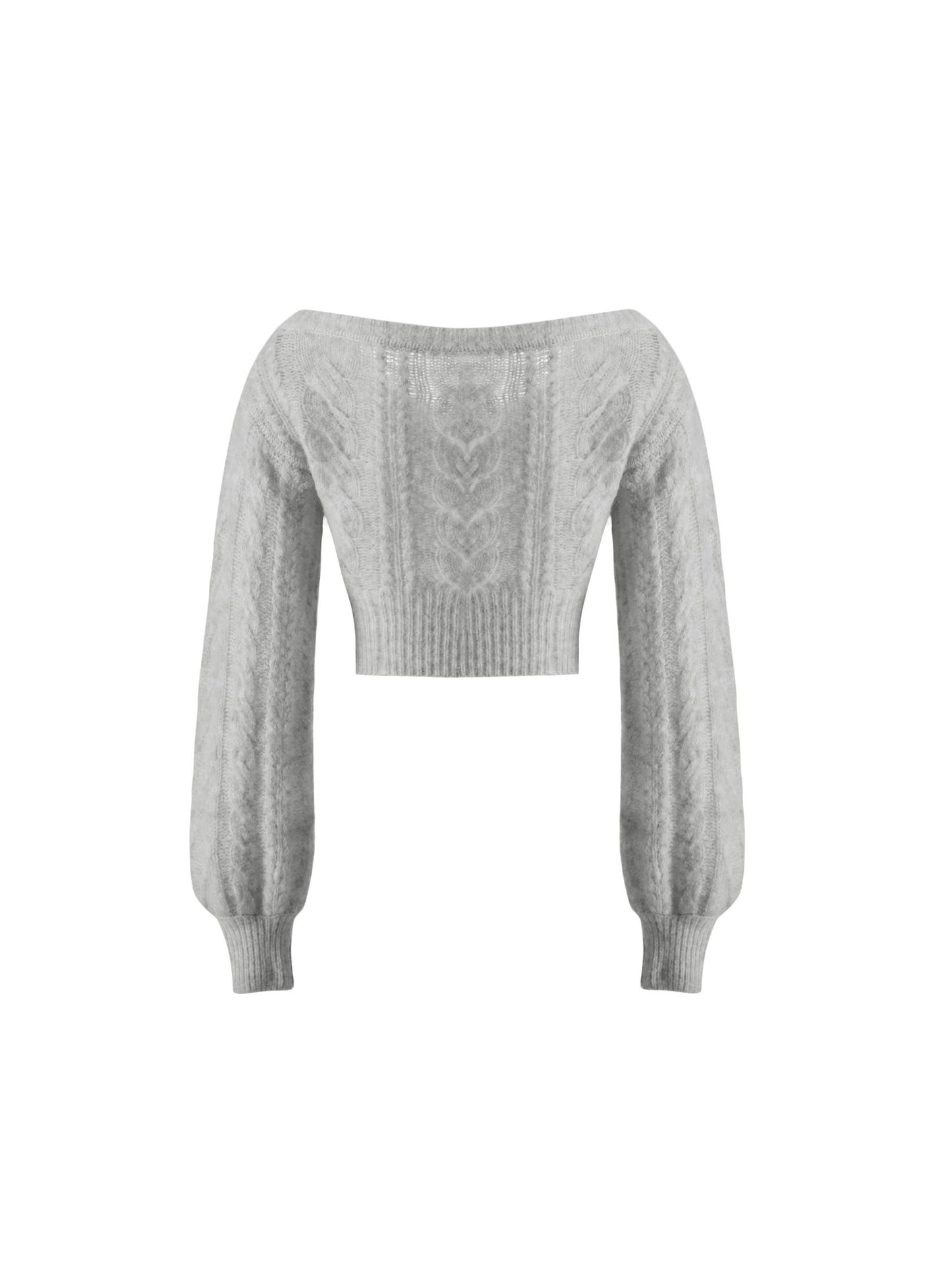 Eva Off Shoulder Cardigan (Grey)