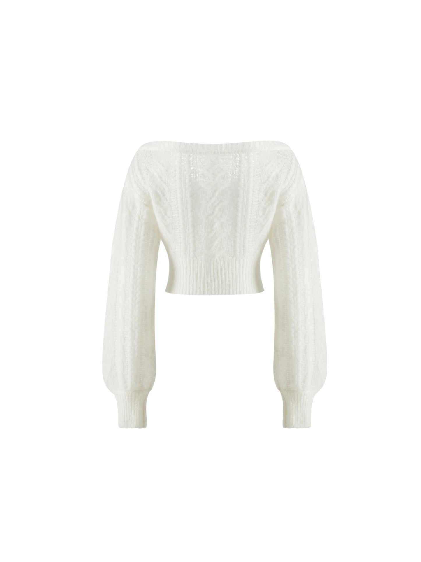 Eva Off Shoulder Cardigan (White)